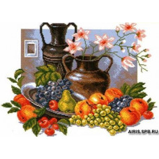 601 Канва с рисунком 'Матренин посад' 'Натюрморт с кувшинами', 37*49 см