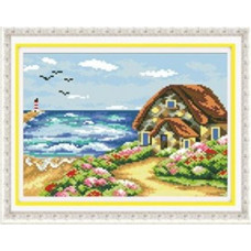 7505 Мозаика Cristal 'Домик на берегу', 35*30 см