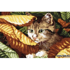 SE928-281 Канва с рисунком SEG de Paris 'Осенние игры' 30*40 см